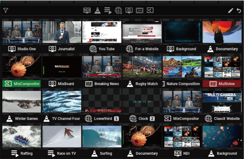 16 video inputs