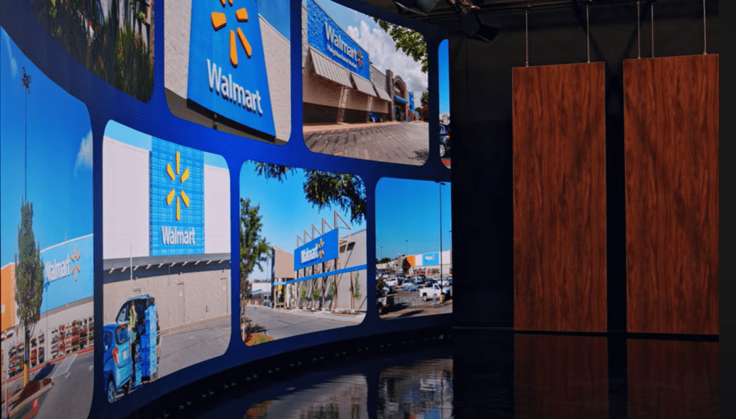 Walmart Alfalite curved led walls